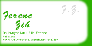 ferenc zih business card